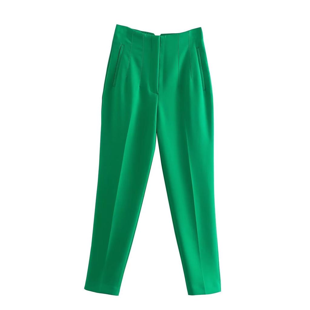 Women's High Waist Straight Leg Pants Double Layer Thick Four-Way Stretch Casual Trousers 35 Colors