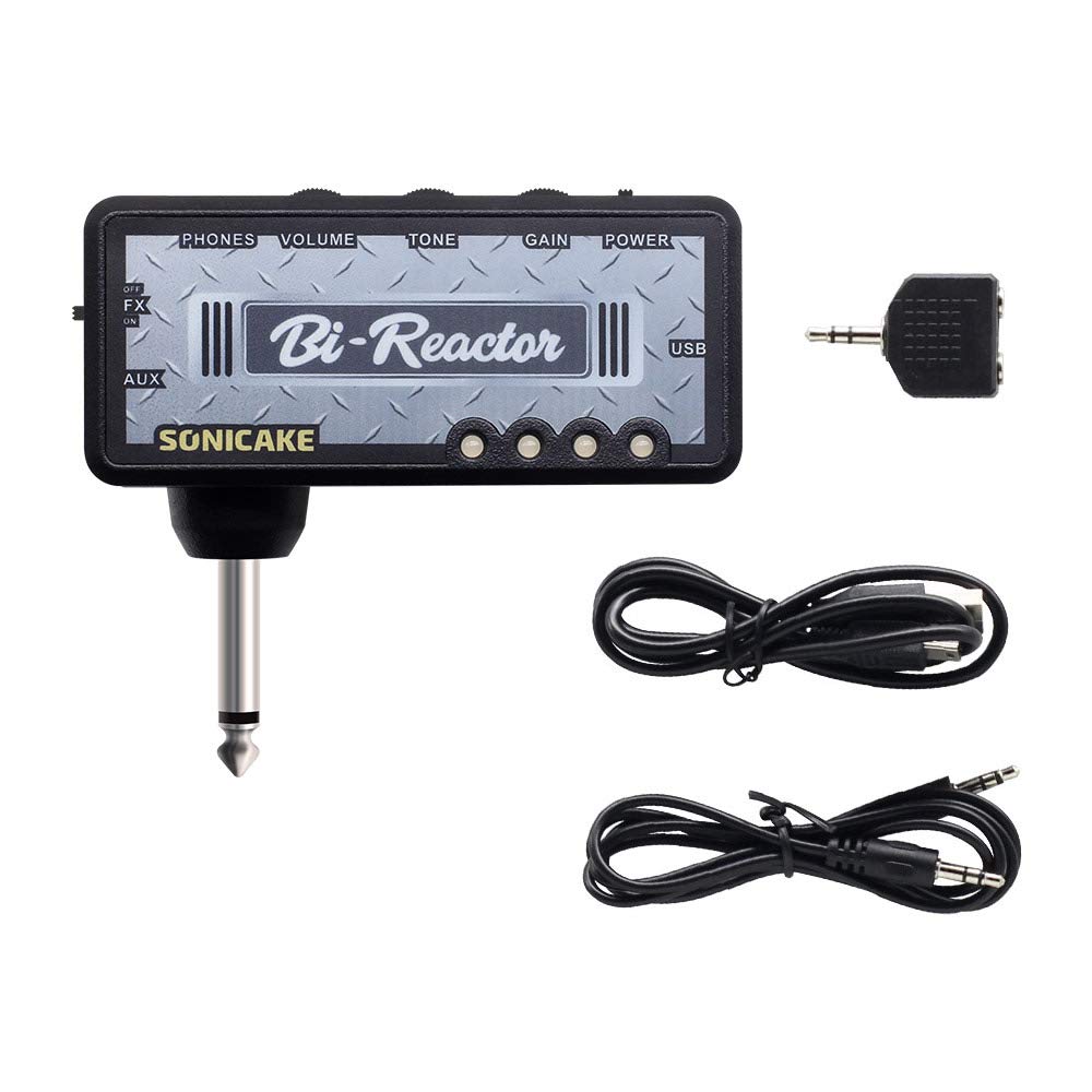 SONICAKE Mini Guitar Headphone Amplifier with Distortion Delay USB Rechargeable Built-in & Bi-Reactor