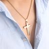 Men Simple Cross Pendant Alloy Necklace Chain Jewelry Christmas Day Gift