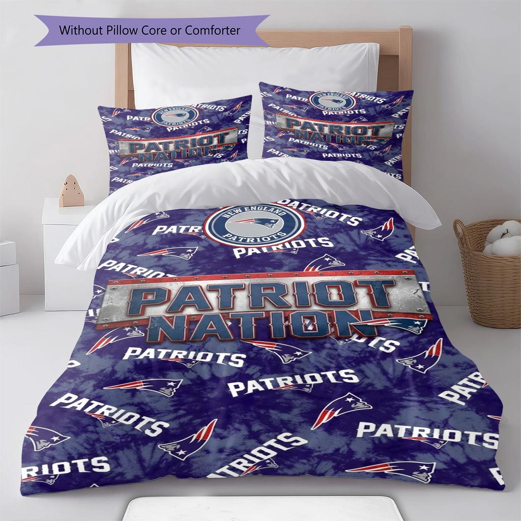Set Biancheria da Letto con Fantasia New England Patriots Copripiumino Federa Decorazione per la Casa Regalo (1 * copripiumino + 2 * federa, senza nucleo)