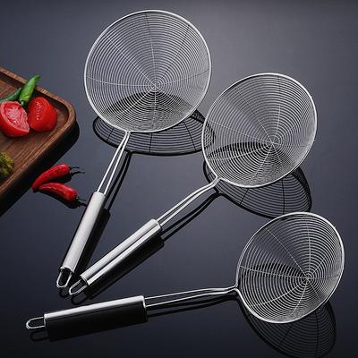 Stainless Steel Oil Frying Spoon Colander Mesh Strainer Round Net Filter Scoop Noodles Dumpling Sieve for Kitchen Accessories
