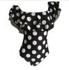Summer Fashion Bikini Off Shoulder Ruffles Swimwear Sexy Solid One Shoulder Swimsuit