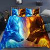 3D Printed Wolf Bedding Set Wild Snow Wolf Animal Duvet Cover Double Twin Full Queen King Adult Kids Bedclothes Quilt Cover