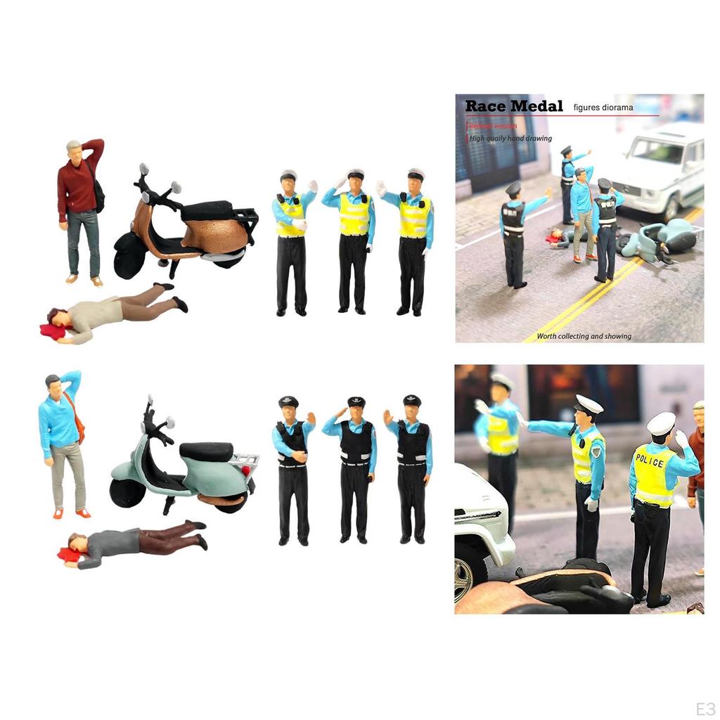 1/64 Accident Scale Doll Figures for Collectibles Ornament Micro Landscape Desktop Decor Railway