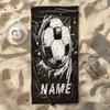 Custom Name Black And White Style Football Beach Towel - Soft,Ultra-Absorbent Microfiber, Lightweight, Perfect For Beach,Parties