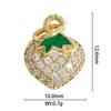 Hot Sale Custom Gold Plated Brass Zircon Paved Strawberry Lemon Cherry Apple Watermelon Pendant Charms DIY Jewelry Making