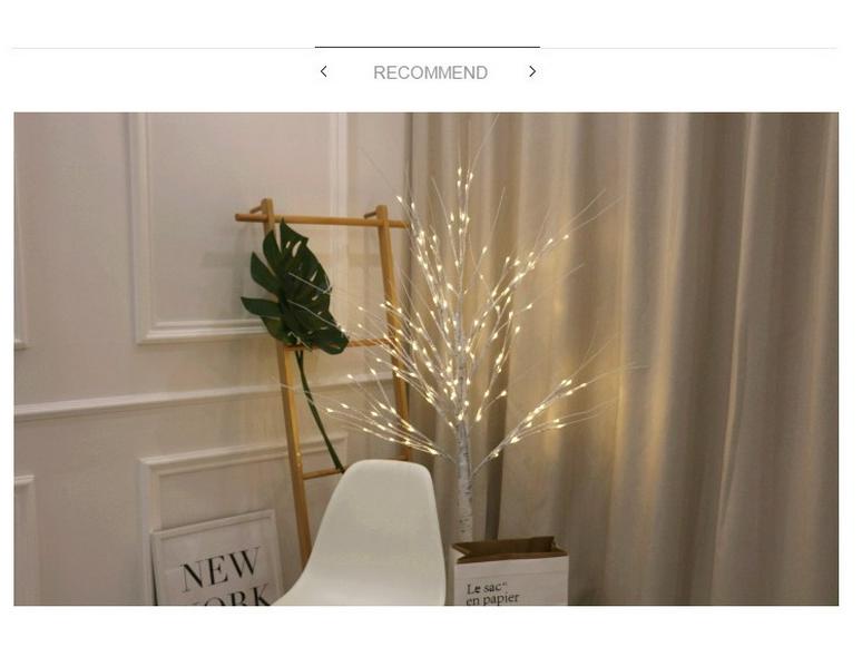 LED Birch Tree Light - Copper Wire Christmas and Landscape Decoration.