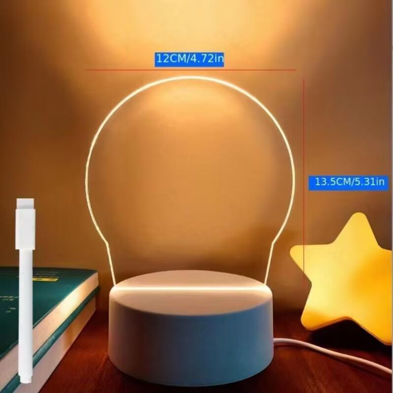 3D Acrylic Led Lamp For Writing Messages Notes And Drawings With Erasable Pen Room Decor Desk Accessory Gift
