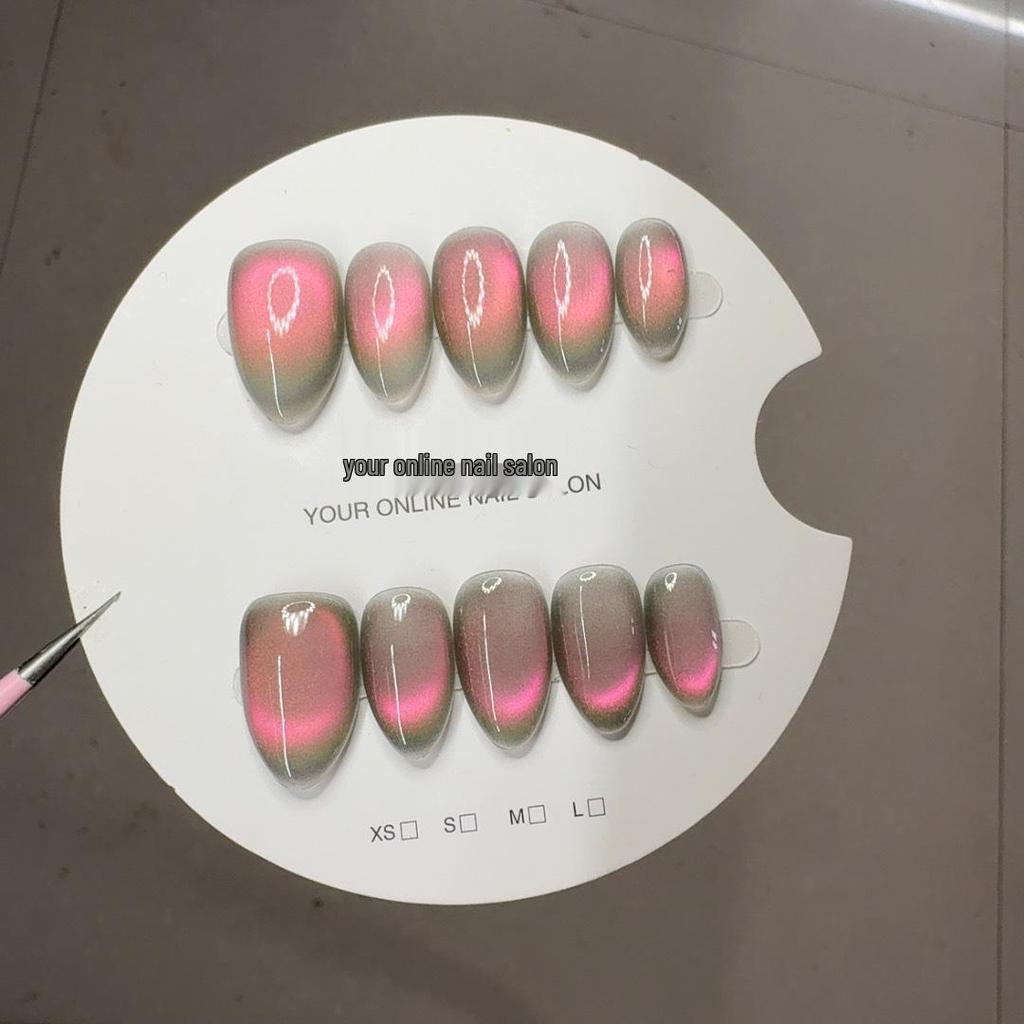 Handgefertigte Katzenaugen-Glasperlen-Nagelkunst-Kollektion: Abnehmbare tragbare Nagelspitzen