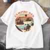 Outdoor Camping Dad T‑shirt "Camping Dad" Vintage Sunset Mountain Design Casual Short Sleeve Mens Tee Fathers Day Gift