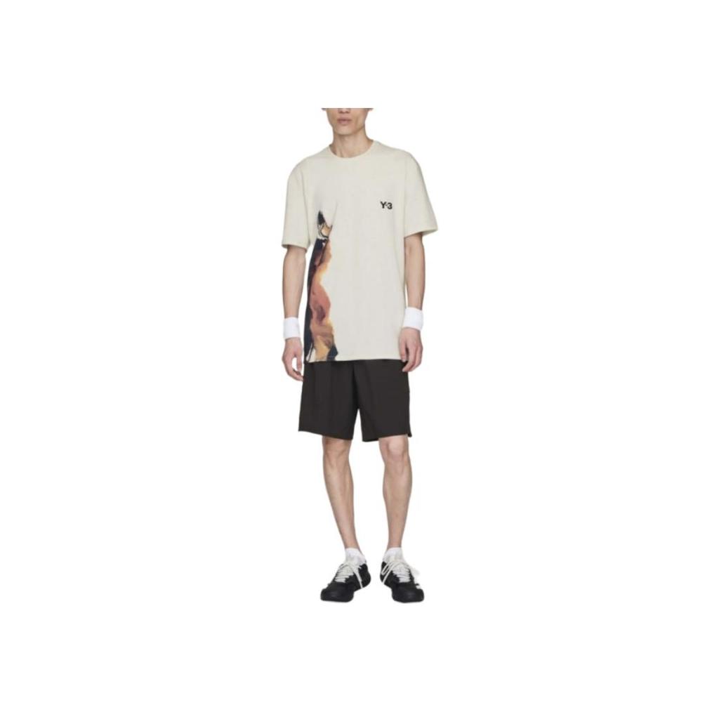 Y-3 FW25 Tennis Kollektion Bedrucktes Schnelltrocknendes Rundhals Kurzarm T-Shirt Herren Oberteile JN2990