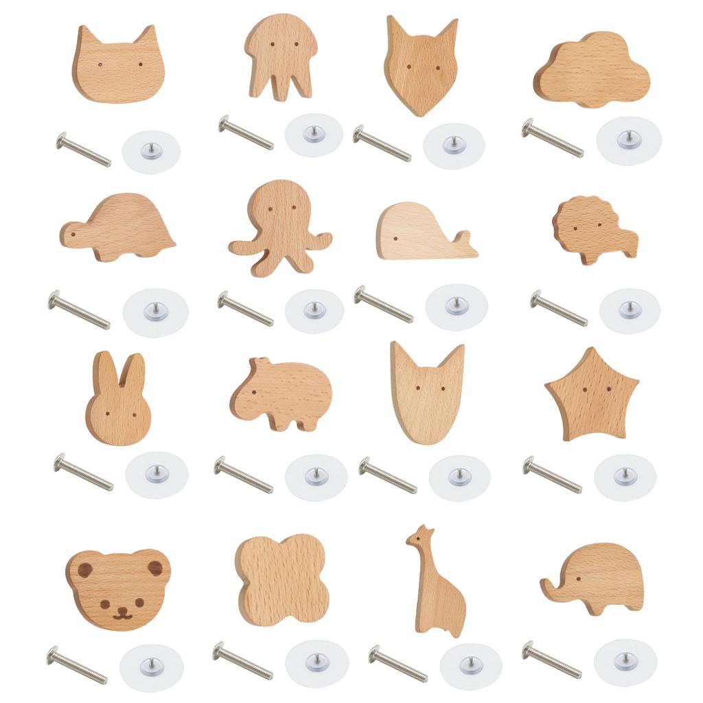 Wooden Drawer Cabinet Knobs No Holes Required Hassle-Free Furniture Handles Screwless Wood Cabinet Drawer Pulls Durable