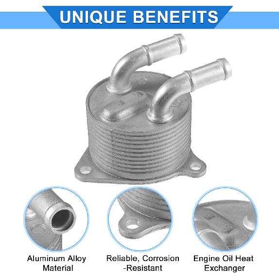 Engine Oil Cooler Kit Compatible for Mini Cooper 2014-2021, Durable Aluminum Alloy Silver Tone Transmission Oil Cooler with O-ring Seals