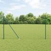 VidaXL Euro Fence with 7 Pointed Posts 1.6x10 M Galvanized Steel Green 3350575