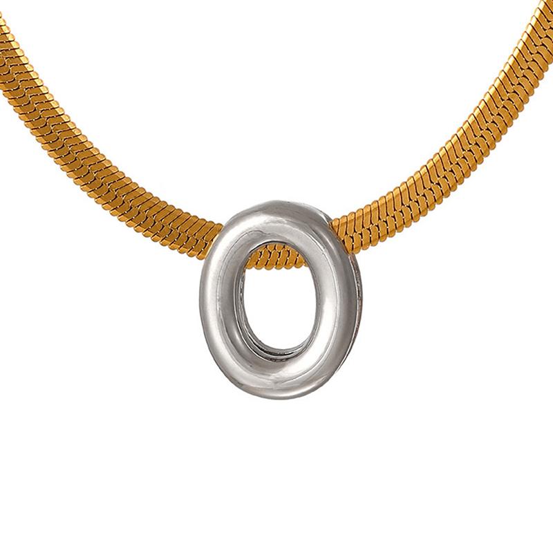 Titanium Steel Snake Bone Chain 26-Letter A-Z Initial Pendant Necklace Alphabet Choker Jewelry Holiday Gift For Women