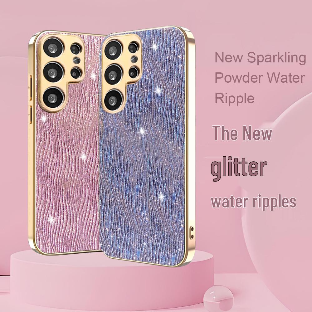 Samsung S25 Edge Water Ripple A26 Case & S24 Ultra Glitter A56 Protective Cover