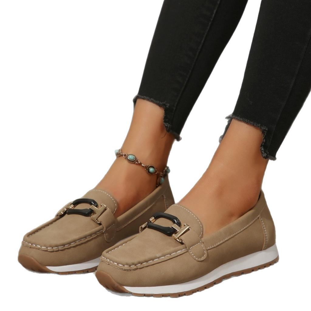 2025 neue Außenhandel vier Jahreszeiten Damen Casual Single Schuhe große Größe Doudou Schuhe ein Pedal runden Kopf Casual Single Schuhe