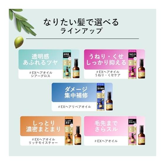 LUCIDO -L Oil Treatment #EX Hair Oil Sheer Gloss Argan Oil Non-Rinse Treatment Transparent Shine 60ml + Sample (Hair Mask 10g) [Amazon.co.jp