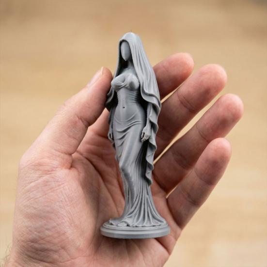 3D Printed Veiled Goddess Statue Artistic Wearing Veil Women Figurine Sculpture Decoration for Home Office Living Room Desktop