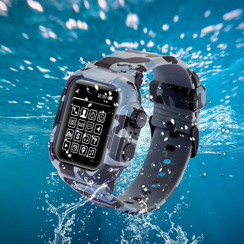 Custodia Impermeabile ShellBox IP68 per Apple Watch 8 7 6 5 4 SE 45mm 44mm 42mm 40mm Cover Corazzata Subacquea Nuoto Sport Esterno Anti-caduta