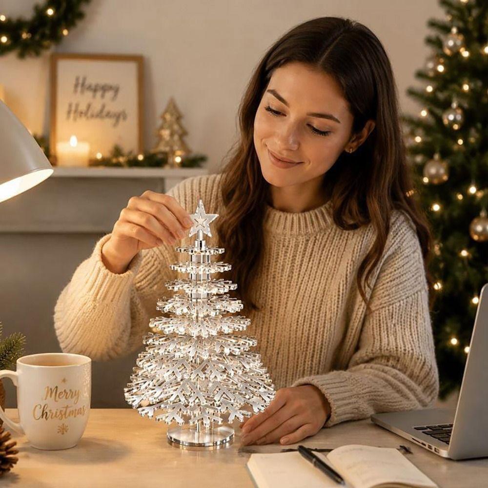 DIY Desktop Xmas Tree Transparent Tabletop Decoration Decorative Christmas Tree Desktop Ornament