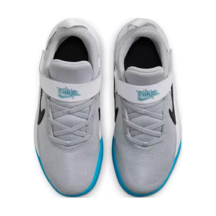 Nike Team Hustle D 10 Grey Blue Lightning (PS) Kids Sneakers White Wolf-Grey Black CW6736-104