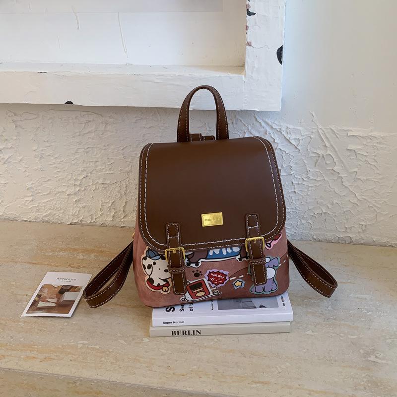 Schoolbag1011 New Versatile Large Capacity Backpack College Student Commuter School Bag Korean Vintage Backpack Female