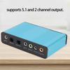 USB Sound Card 6 Channel 48kHz Sampling Rate Analog Play Recording External Sound Card for PC Laptop Computer