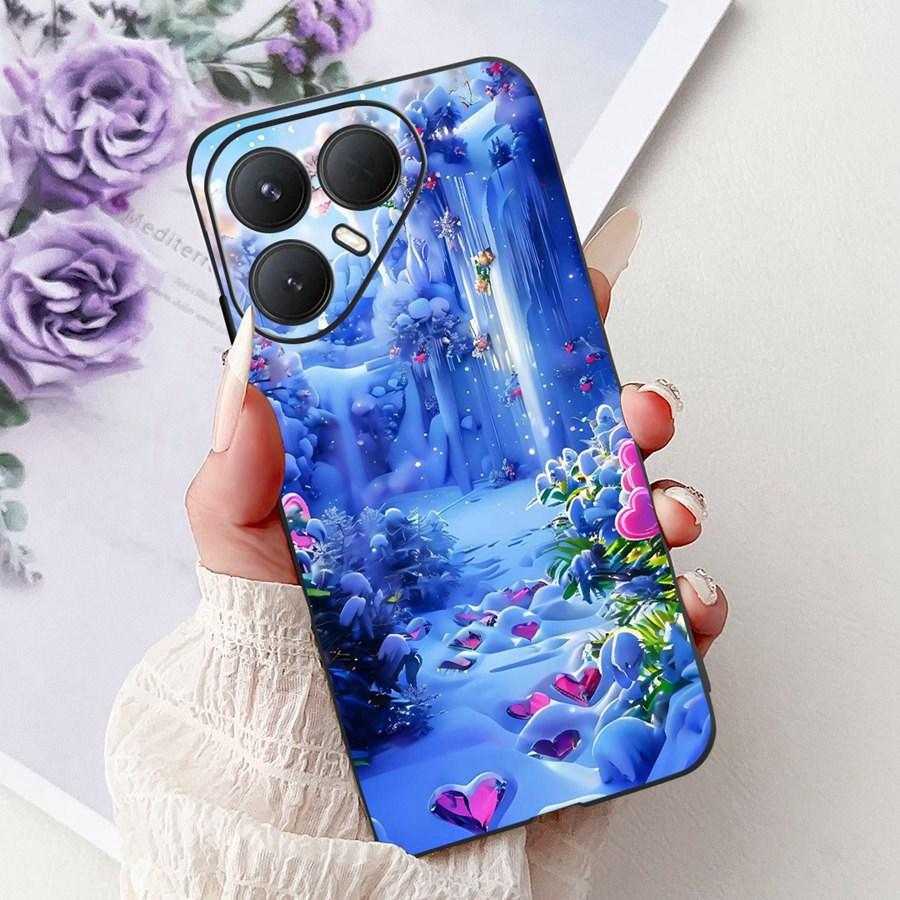 For Tecno Pova 7 Pro Ultra Case Flower Heart Painted TPU Soft Silicone Case Cover For Tecno Pova7 Pova 7Ultra Pro Phone Couqe