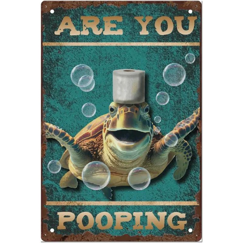 Vintage Metal Tin Poster Retro Bathroom Wall Art Sign Restroom Decor Plaque Metal Plate Poster for Toilet Home Decor
