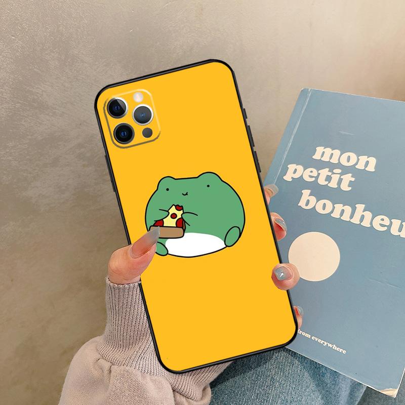 Cute Funny Frog Case For iPhone 17 Air 16 15 14 13 11 12 Pro Max 13 mini XR 15 16 Plus 16e Back Cover Shell