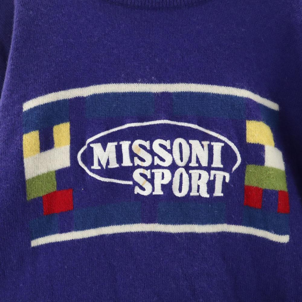 MISSONI SPORT Langarmpullover 2 lila Strick Herren Gebraucht