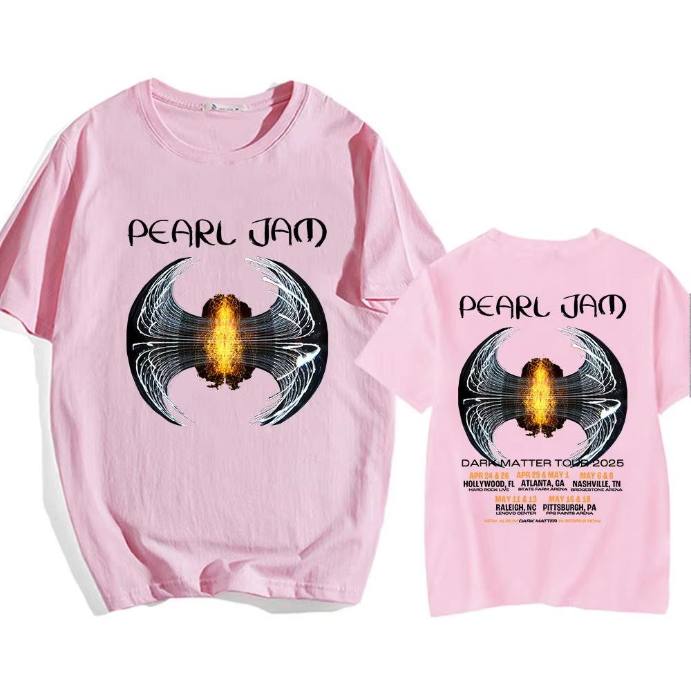 Dark Matter Tour 2025 Pearl Jam T-Shirt Kurzarm Baumwolle Sommer T-Shirts Hohe Qualität Weich Unisex Streetwear Herren-/Damenkleidung