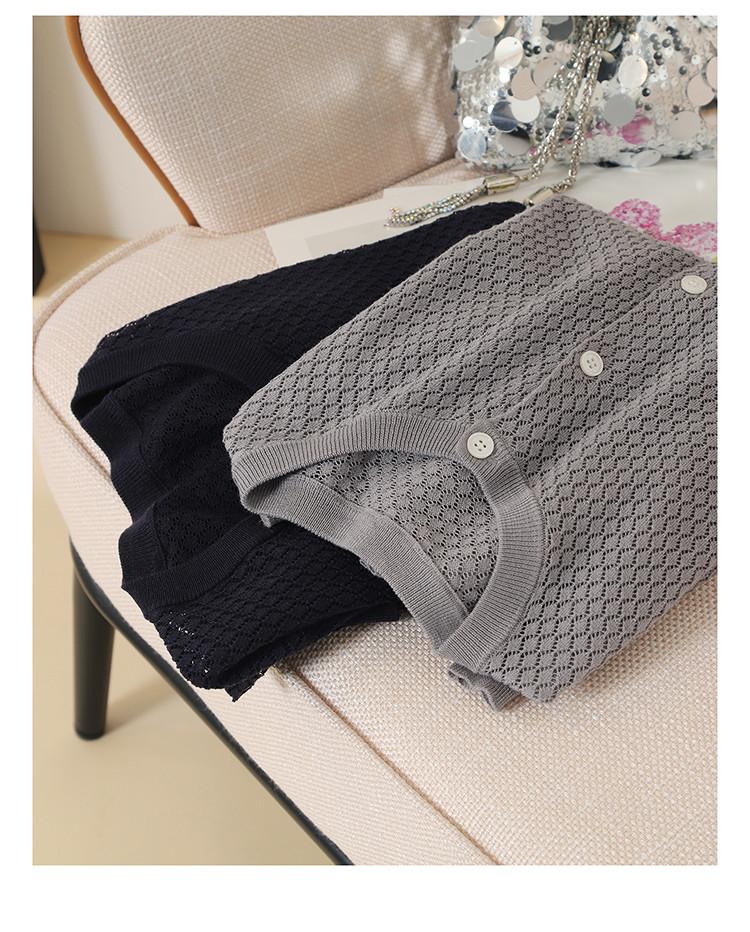 Lingge hollow knitted cardigan jacket for women in spring 2026, fashionable and versatile, slimming casual top