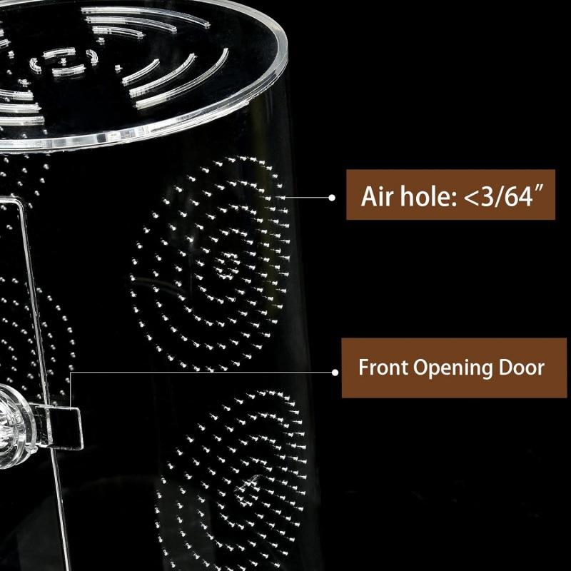 Jumping Spider EnclosureCylindrical Pet BoxReptile Feeding Box with Front DoorCross-border Specialized Pet Feeding Boxes