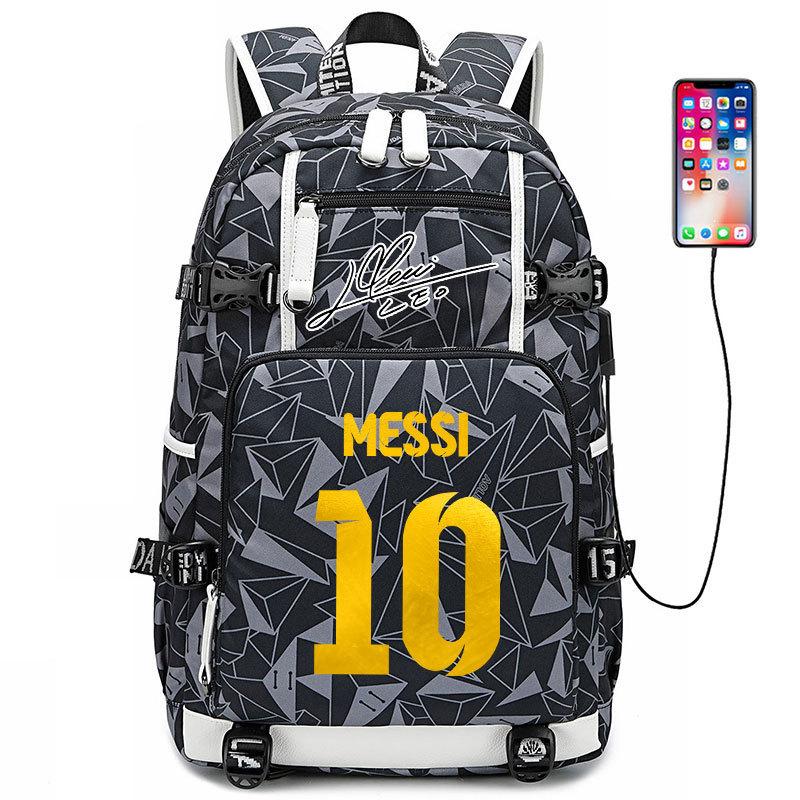 Large Capacity Football Backpack Mbappe School Bag Neymar Signature Backpack