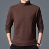 T-shirt da uomo in pile double-face a maniche lunghe: Scollo Semi-Alto, Strato Base Morbido Spazzolato per Autunno e Inverno