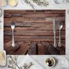 Plate Mat Place Mats Imitation Wood Grain Placemat Linen Pad 40*30cm For Dining Table Mat Non Slip Placemats Bowl Coaster