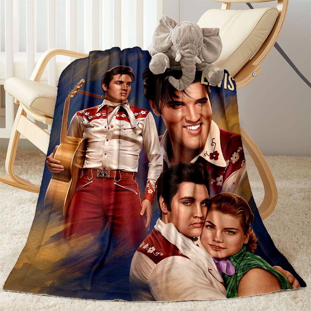Elvis Presley Performance Blanket Soft Warm Cozy Perfect for Sofa Livingroom Seaside for All Occasions Modern Style Gifts For Family Or Friends