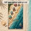 Mermaid Theme Soft Beach Towel Personalized Custom Name Text Towel Portable for Beach Pool Travel