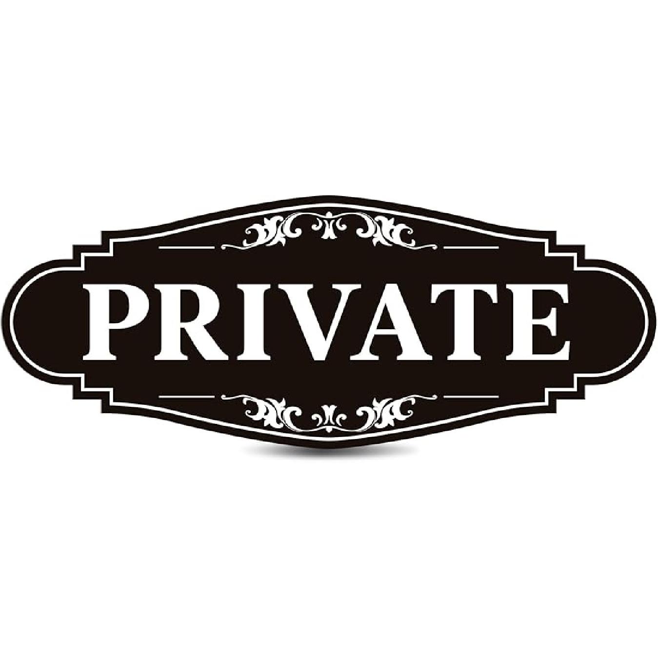 Private Sign for Door, Self-Adhesive Waterproof Vinyl Brushed Silver No Guest Access Sign Wall Sticker for Privacy,House,Business &Offices Private 346