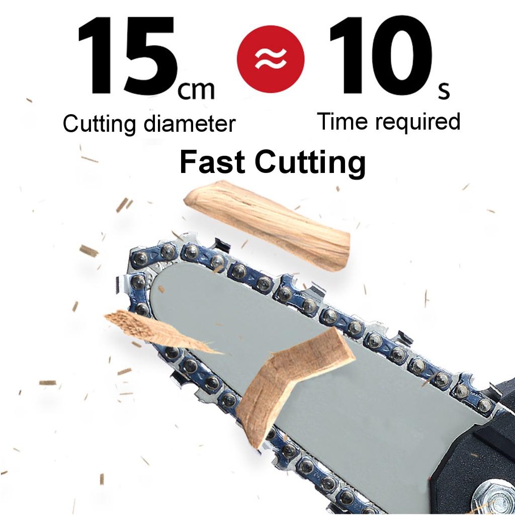 288VF 6 Inches Cordless Electric Saw Electric Chain Saw One-hand Wood Work Cutter Garden Tool with 2 Battery Rechargable
