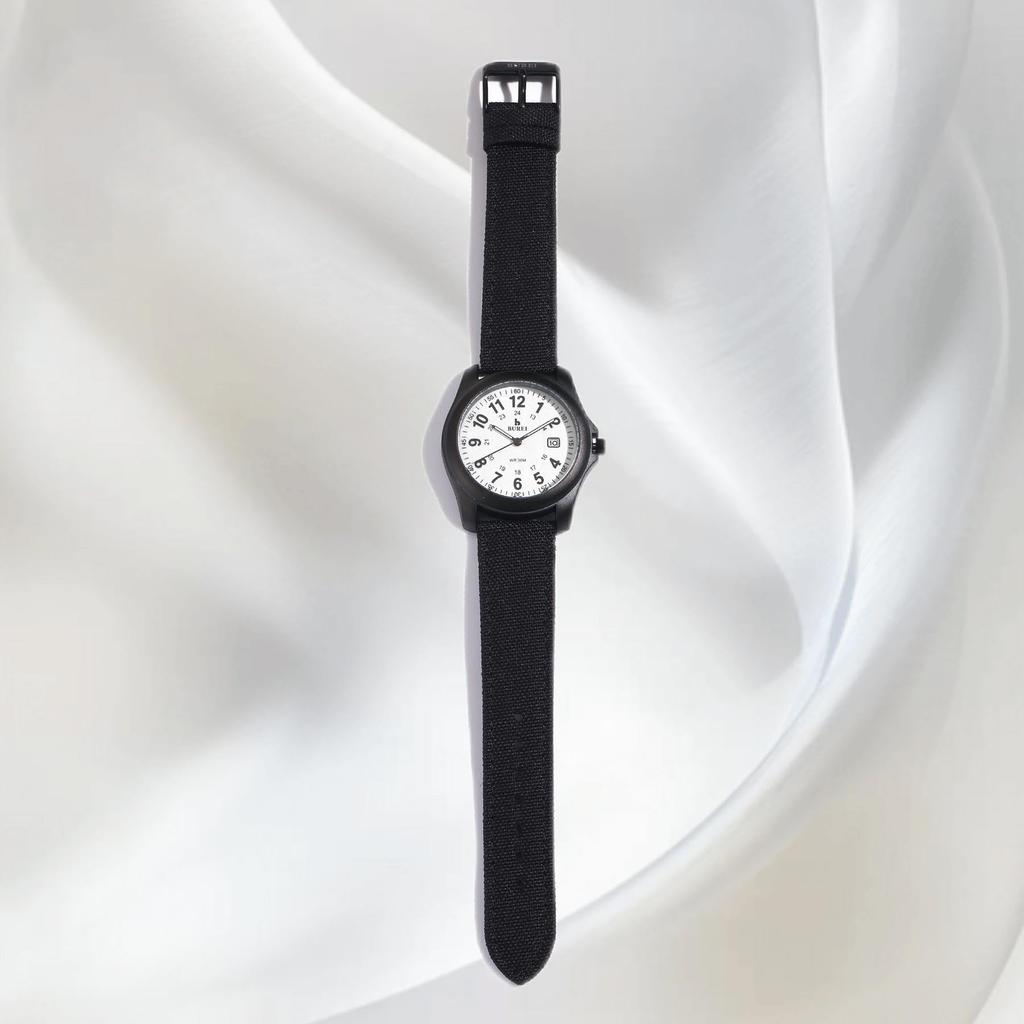 BUREI Herren Quarzuhr Analog, Schlichtes Design, Datumsanzeige, Wasserdicht, Leuchtend, Leicht, Schwarz, Silikagel-Armband, Unisex, Stilvoll, Lässig,