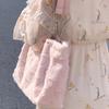 Süße pelzige Damen-Tragetaschen mit Herzmotiv, süße Schulter- und Unterarmtaschen, einfarbig, Damenmode, Plüsch-Handtaschen