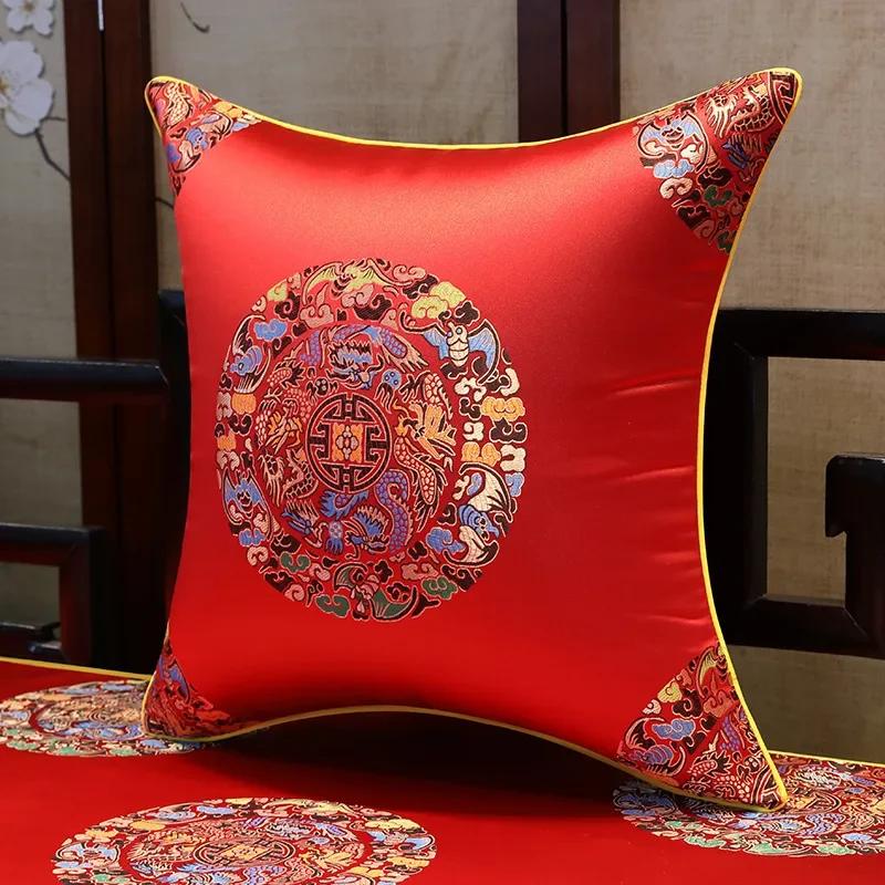 35x50cm/45x45cm Jacquard Plant Bamboo Cushion Cover Chinese Light Luxury Tassels Pillow Covers Decorative Green Black Home Decor