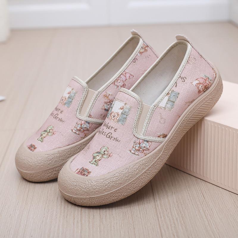 Women's shoes spring new thick-soled breathable casual women's shoes round head single shoes mother shoes