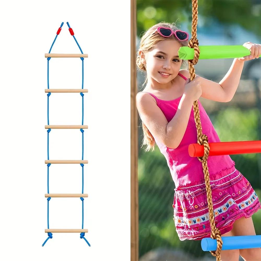 Kids' Climbing Rope Ladder Colorful Climbing Stones Indoor Outdoor Backyard Playground Children's Sensory Integration Training