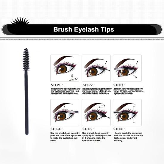 50Pcs Disposable Mascara Wands Eyelash Brushes Applicator Makeup Tool Portable