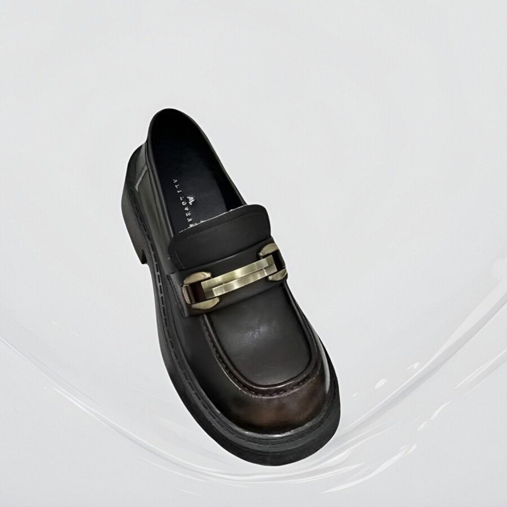 Soft leather platform loafers women's 2025 new spring British style small leather shoes one-pedal single shoes Mary Jane women's shoes