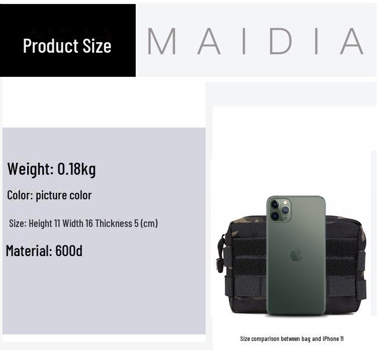 Camouflage-schwarze Outdoor-Pendlertasche – EDC-Werkzeug und Notfallvorräte für Militärfans